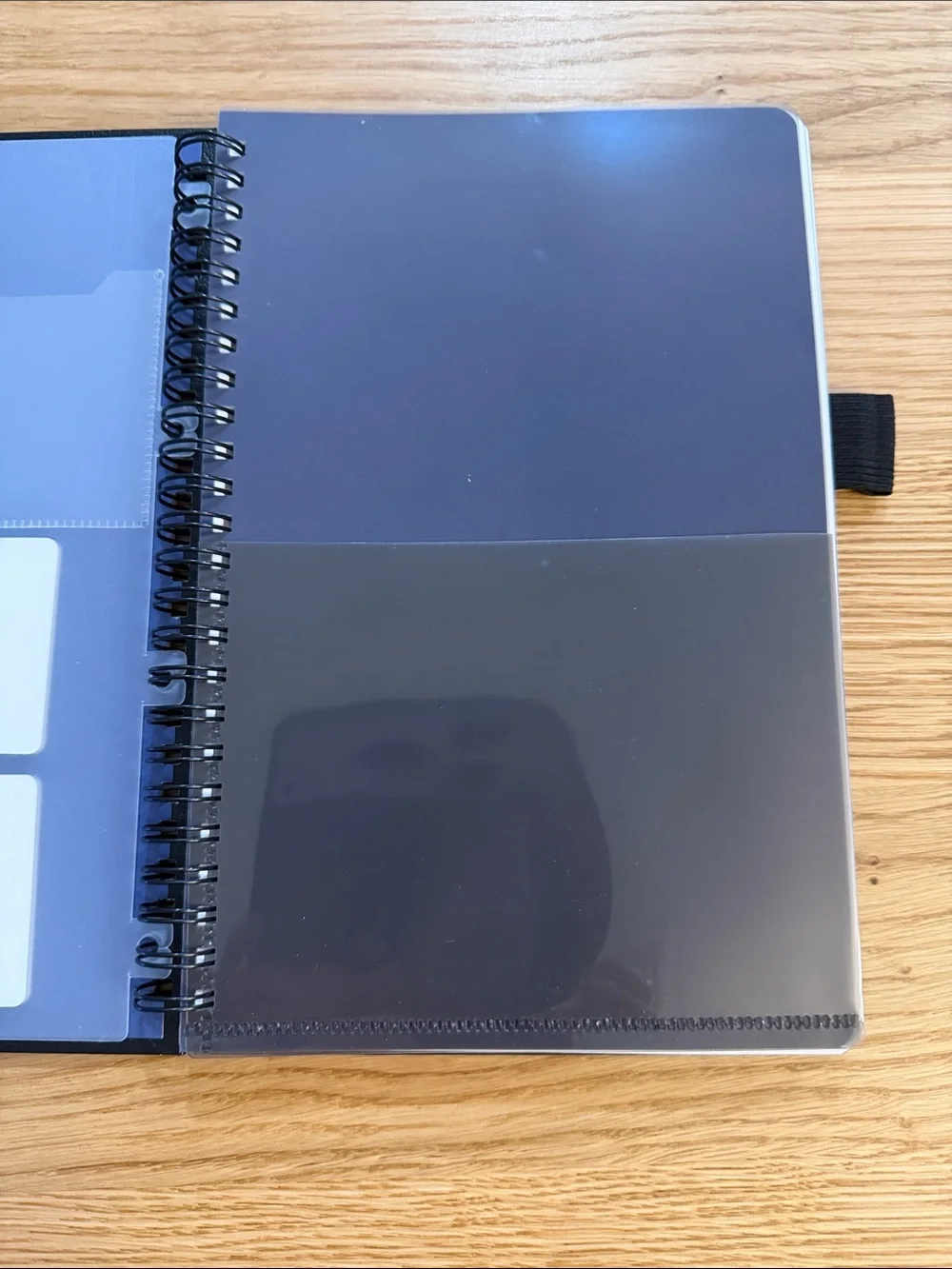 New! Black Spiral-Bound Notebook with Elastic Closure